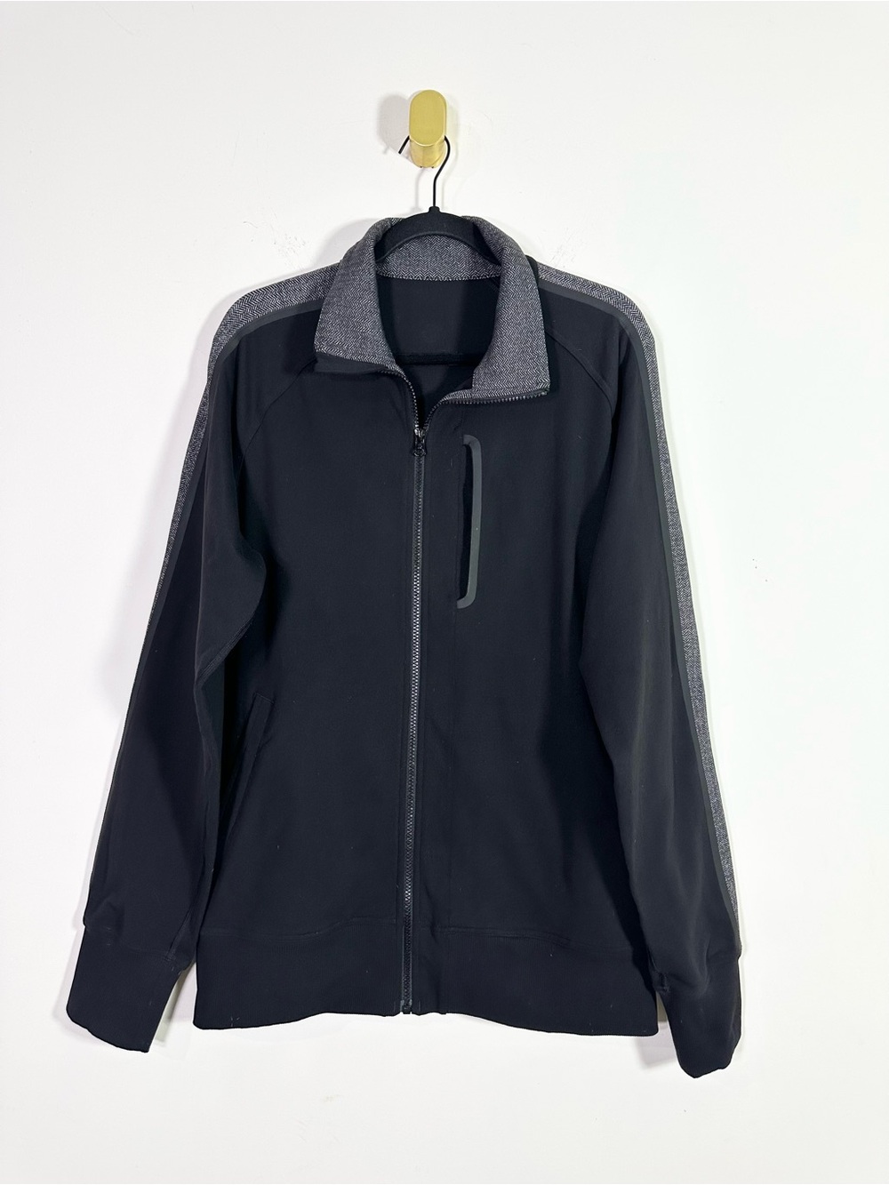 Lululemon Black Gray Zip-Up Athletic Kung Fu Track Jacket